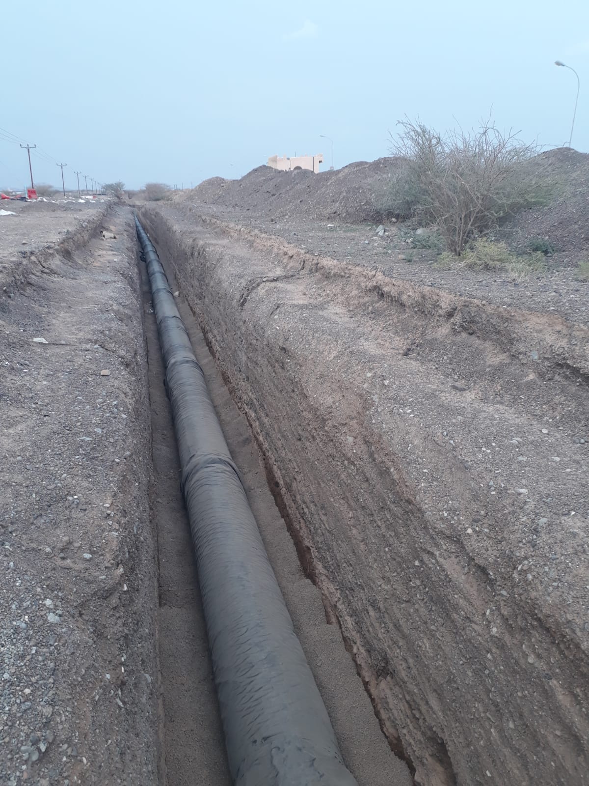 Completed underground pipeline corridor